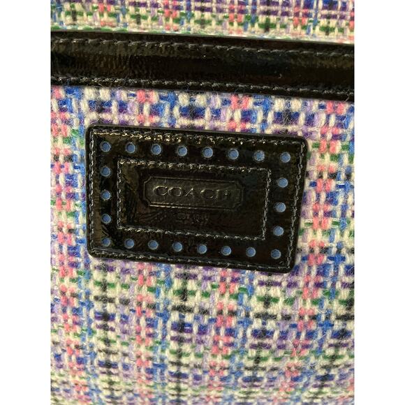 COACH F17699 MULTI COLOR TWEED, PATTON LEATHER SHOULDER BAG - Picture 7 of 16